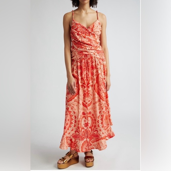 FARM Rio Jaipur Crossover Linen Blend Maxi Sundress
